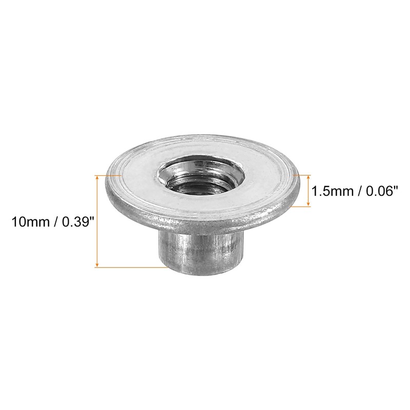 sourcing map M8 T-nuts, 24pcs Carbon Steel Tee Nut Round