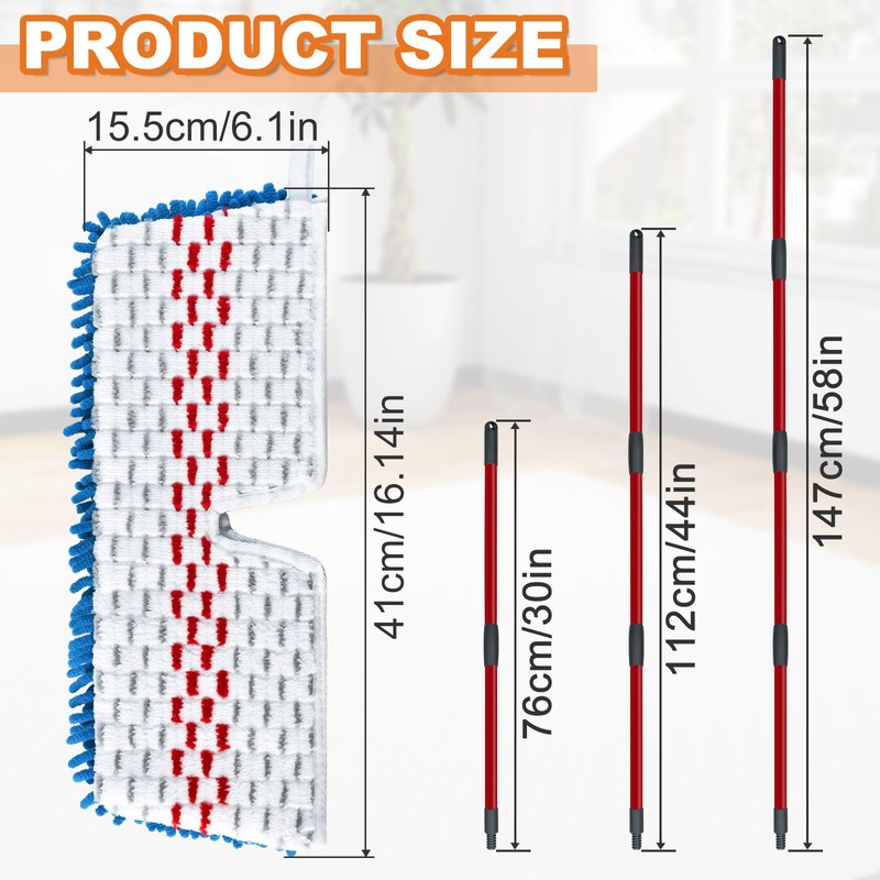 Microfiber Mops for Floor Cleaning, Flat Mop for Wet &