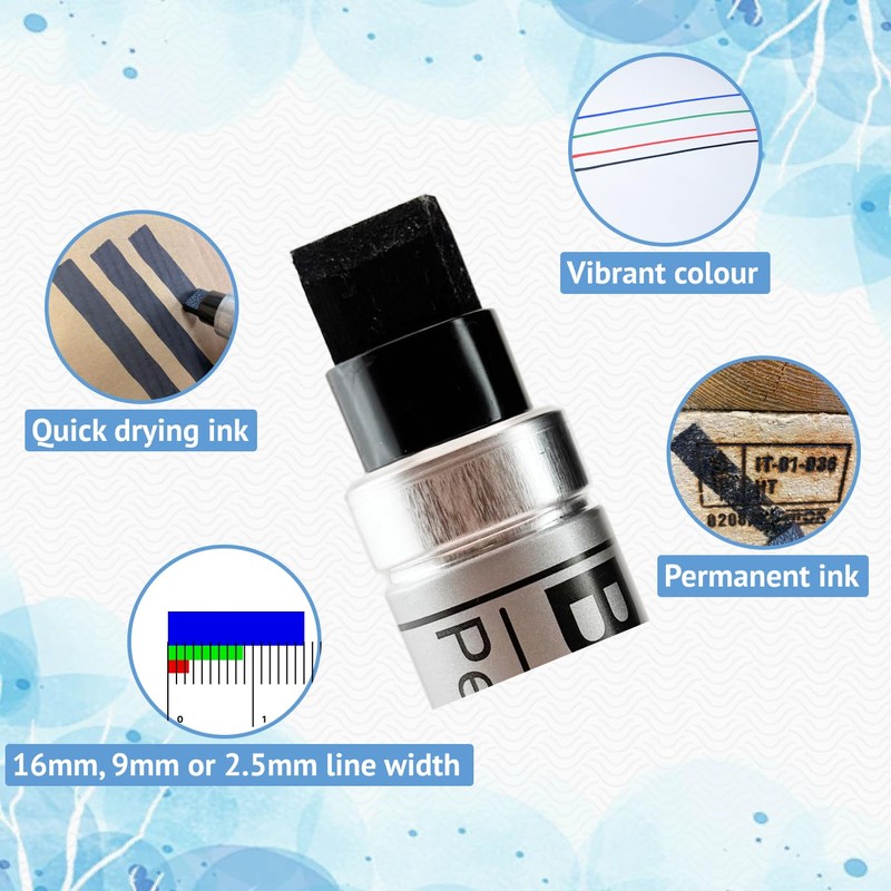 SureMark 2 x Alpha Broadtip Jumbo Permanent Marker Black