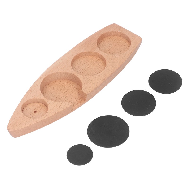 Coffee Tamper Holder Boat Shape 4 Slots Anti Slip Stable