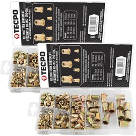 TECPO 380 x Rivet Nuts Assortment Threaded Sleeves Rivet Nut Steel for Riveter Nuts