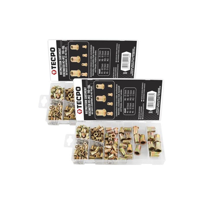 TECPO 380 x Rivet Nuts Assortment Threaded Sleeves Rivet Nut