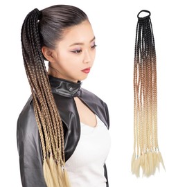 Classe Wig Specialty Shop Production, Elastic Included, Easy Braided Extension, For Kids, For Adults With Videos, Gradation, Braid, Adjustable Length, For Dances, Festivals, Events, Black x Brown x