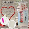 24Pcs Valentines Press on Nails Short Square Heart Fake Nails