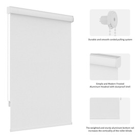 MYshade Custom Blackout Roller Window Shades Corded Roller Shades for Windows Waterproof Fabric Easy to Install