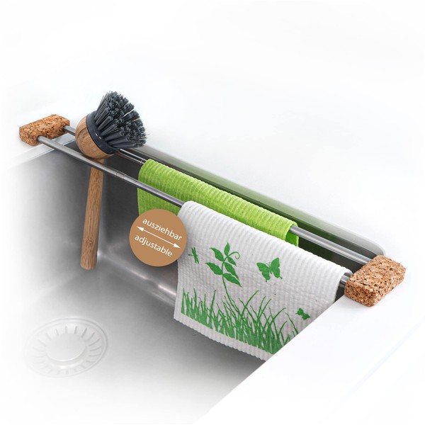 drip.line Multifunctional Sink Drainer Made of Natural Material, Dish Cloth