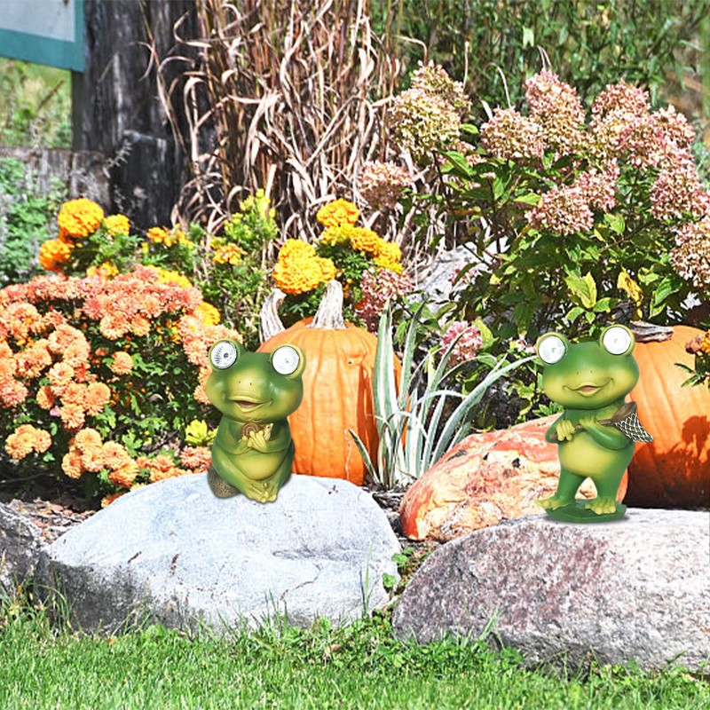 Garden Patio Fence Solar Lights Scare Resin Decorations Solar Garden
