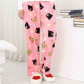 Teddy Bear Microfiber Sleep Pants Pink
