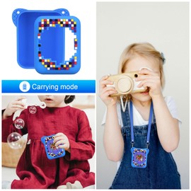 RAIALL Silicone Cover Case for Bitzee Interactive Toy Digital Pet, Kids Protective Virtual Electronic Pet Game Lanyard Silicone Holder for Boys and Girls, Portable Travel Soft Silicone Sleeve, Blue