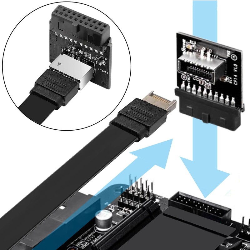 DKARDU Mainboard USB 3.0 Front 19Pin to 3.1 Type-C Front