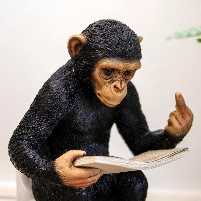 Darthome Cheeky Monkey On Toilet Ornament 15x20x12cm Resin Up Yours