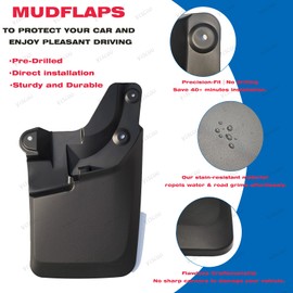 YLSCOO Mud Flaps Splash Guards fits 2024 2025 Ford Ranger, Mud Guards kit Accessories Vehicle Sediment Protection No Drilling No Tape Tire Protector Mud Splash All Weather, 4 Pcs