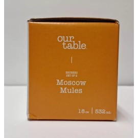 Our Table 18oz. Stainless Steel Brushed Copper Moscow Mule Mugs - Set Of 2 - NEW