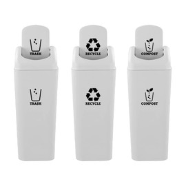 XTRAYXRAY Trash Recycle Compost Stickers Set of 3 Recycle Vinyl Decal Sticker for Trash Can, Compost Bin, Recycle Bin Symbol to Organize Garbage containers or Trash cans (Black, 5 Inch)