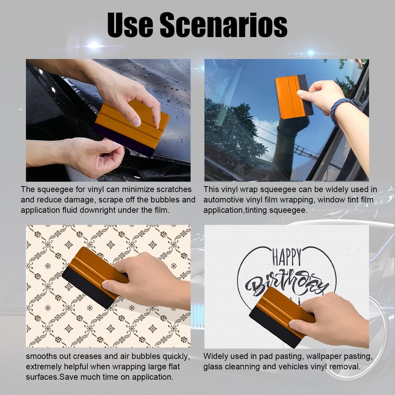 RBOKO 2Pcs Squeegee for Vinyl, Felt Edge Squeegee Car Wrapping