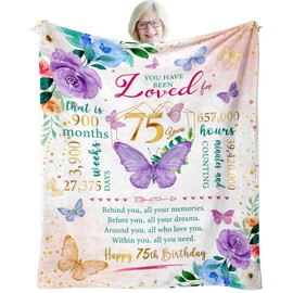 Sbangtu 75th Birthday Gifts for Women, Gifts for 75 Year Old Woman, 75 Year Old Birthday Gifts for Women, 1949 Birthday Gifts for Women, 75th Birthday Decorations for Women Throw Blanket 50"X60"