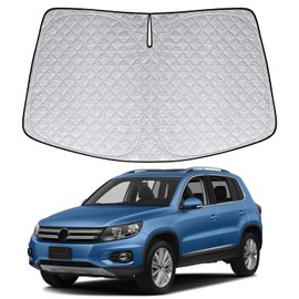 Sun Protection Car Windscreen Replacement for VW Tiguan 2017-2024, Car Windscreen Sun Protection Indoor, Foldable Parasol Car UV Protection Reflective Dust Protection Sun Protection Sun Protection