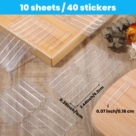 40PCS Rubber Cabinet Door Bumpers, Self Adhesive Clear Cabinet Stoppers Bumper Stripes for Cabinets Door Furniture Bumpers Buffer Silicone Pads Quiet Wall Protector for Doors Drawers Sound Dampening