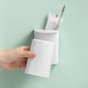 FLAUVEL Wall-Mounted Toothbrush and Toothpaste Holder - Self-Draining Design, Easy