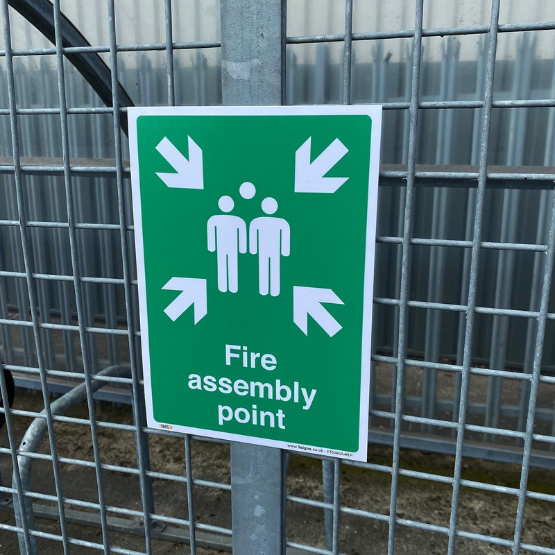 Fire assembly point Sign - 1mm Rigid Plastic Sign -