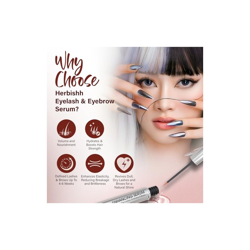 Herbishh Combo de suero potenciador de pestañas y cejas: fórmula