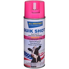 All-Weather 61112 Quik Shot Inverted Tip Spray Paint for Livestock Marking, Fluorescent Pink