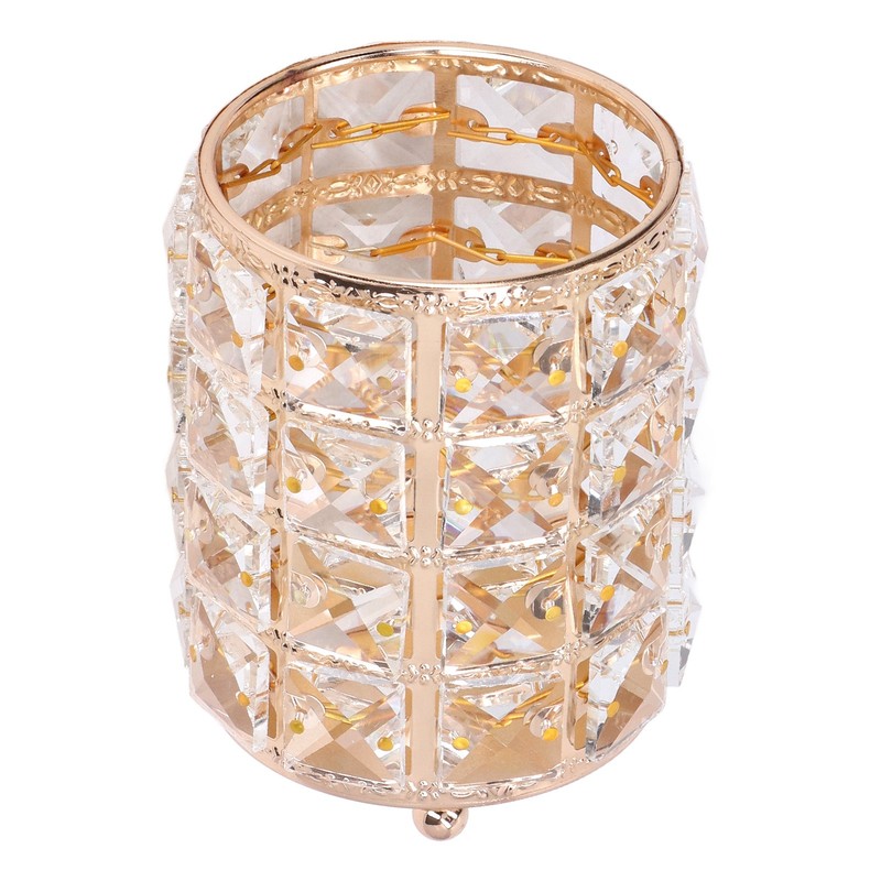 Crystal Makeup Brush Holder European Style Rounded Crystal Glass Cosmetic