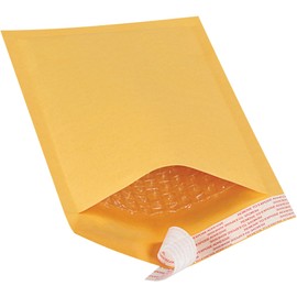 Aviditi Kraft Bubble Mailers #00, 5" x 10", Self-Seal, Padded Envelopes for Packing, Mailing and Shipping, Case of 25