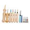 Punch Needle Set Wooden Handle Stainless Steel Ergonomic Easy Operation