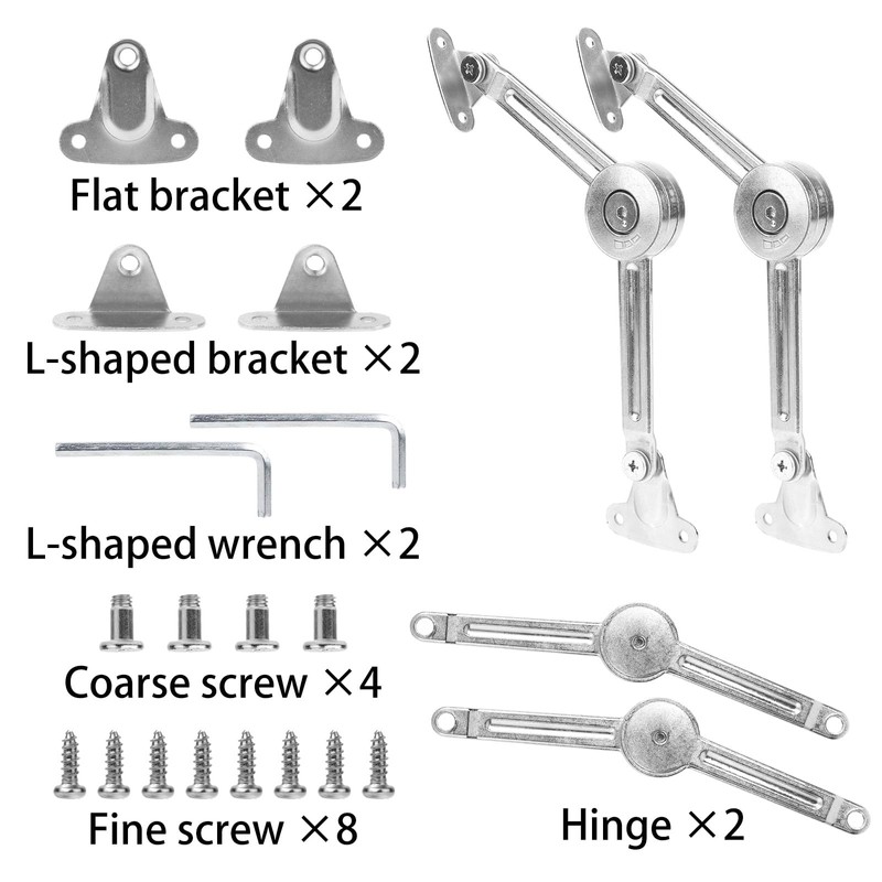 2pcs Chest Hinges, Alloy Lid Support Locking Fixed Hinge Close