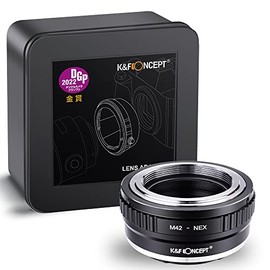 K&F Concept Lens Adapter M42-NEX Fit Lens Adapter for Mounting Lenses with M42 Connector to Sony NEX Metal Housing