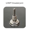 Silver Temperature Probe Meter Gauge, Dial Thermometer NPT, Stainless 1/4