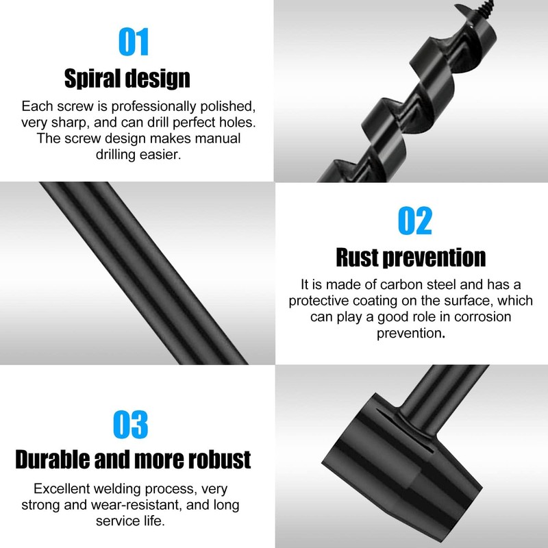 Hand Drill, Hand Drill for Woodworking, Multi-Purpose Auger Drill, Manual