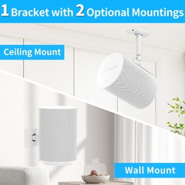 Speaker Wall Mount or Ceiling Speaker Mount for Sonos Era 100 Wireless Speaker - Tilt and Swivel, Adjustable Bracket for Sonos Era 100 Wall Mount, Heavy Duty