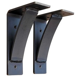 RRD Steel Mantel Brackets Heavy Duty (2 Pack) Fireplace Mantel Brackets - Countertop Support Bracket - Hand Welded Steel Bracket - Mantel Bracket Rustic Farmhouse Décor (5"x8"x2.5", ¼” Natural Steel)