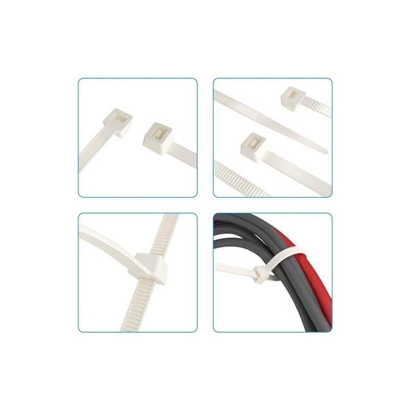 Kippen 9014EK Pack of 50 White Cable Ties 300x4.8 mm