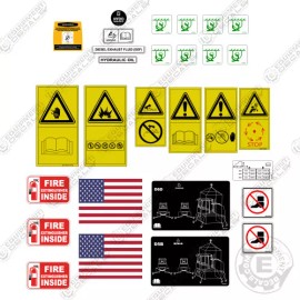 Aftermarket Fits Caterpillar Bulldozer Safety Decal Kit - Warning Stickers