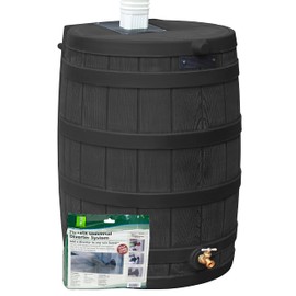 Rain Wizard 50 Gallon Rain Barrel with Diverter Kit - Black