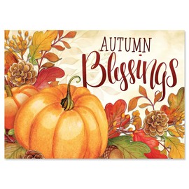 Colorful Images Ivory Autumn Thanksgiving Greeting Cards - Set of 8, 5" x 7" Holiday Cards, Envelopes Included