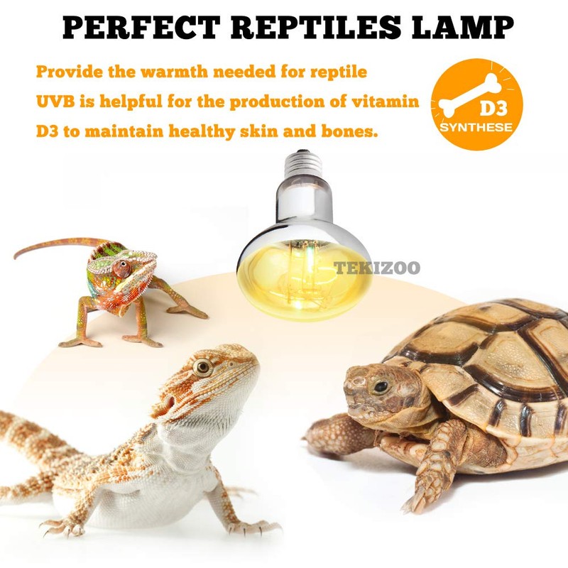 TEKIZOO UVA UVB Sun Lamp High Intensity Self-Ballasted Heat Basking