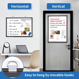 TRIPOLLO Magnetic White Board for Wall, White Board Dry Erase Board Hanging Whiteboard with Aluminum Frame for Office Home (24 x 18 inch Black)