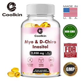 Coolkin Myo-Inositol and D-Chiro Inositol - 40:1 Blend to Support Female Hormone Balance and Healthy Ovarian Function Support - Women's Health - 60/120 Capsules - quantity: 120 Capsules
