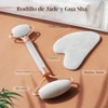 BAIMEI Face Roller & Gua Sha Set, Jade Facial Roller