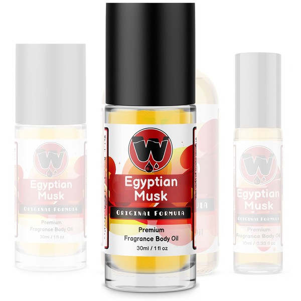WagsMarket Egyptian Musk Oil, Choose from Roll On to 0.33oz - 4oz Glass Bottle The Egyptian Musk Factory™ (1oz Roll On)