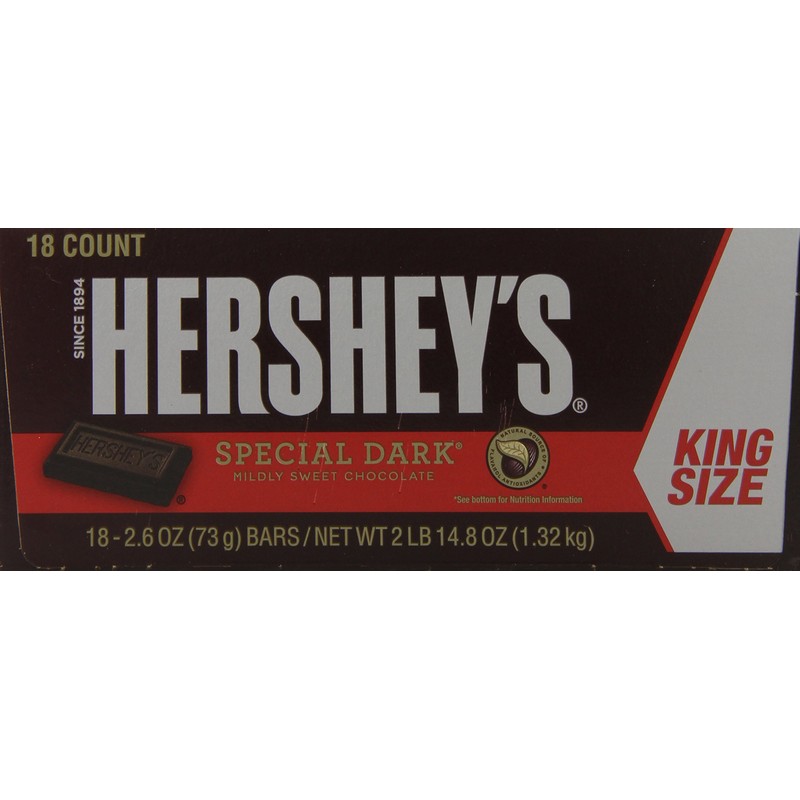 HERSHEY'S Special Dark Chocolate Candy Bars, King Size (Pack of