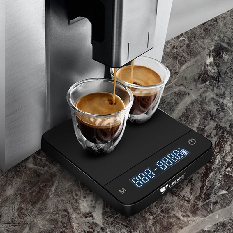 2kg Electronic Coffee Scale ABS PC 1200mah LED Display Rechargeable