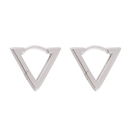 925 Sterling Silver Small Huggie Hoop Earrings Geometric Triangle