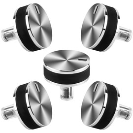 MIFLUS WB03X24360 Gas Stove Knob Stainless Steel Compatible for G-E Cooktop Knobs Replaces WB03T10259 AP5980302 PS11700818 EAP11700818 4179424,5 Packs