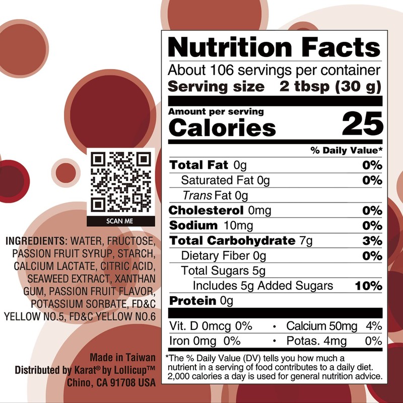 Tea Zone [7 Pounds] Passion Fruit Popping Pearls for Boba