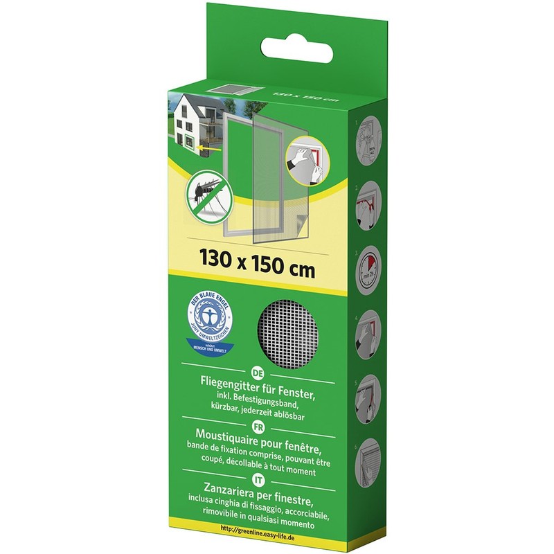 Mako Fly Screen for Window, Polyester, 130 x 150 cm,